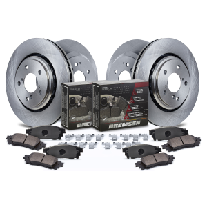 Bremsen Front and Rear Ceramic Brake Pads and Profusion Front and Rear Rotor Kit Fits 2017-2022 Acura ILX
