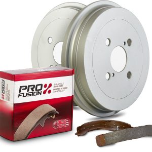 Profusion Rear Brake Shoe and Bremsen Coated Rear Brake Drum Kit Fits 2006-2014 Toyota Yaris