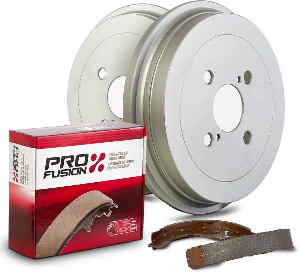 Profusion Rear Brake Shoe and Bremsen Coated Rear Brake Drum Kit Fits 2011-2018 Toyota Corolla ( With Rear Drums)